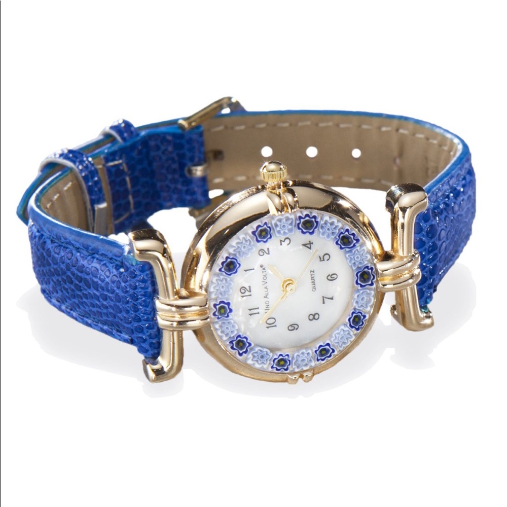 Women’s one of a kind Cobalt Blue leather watch